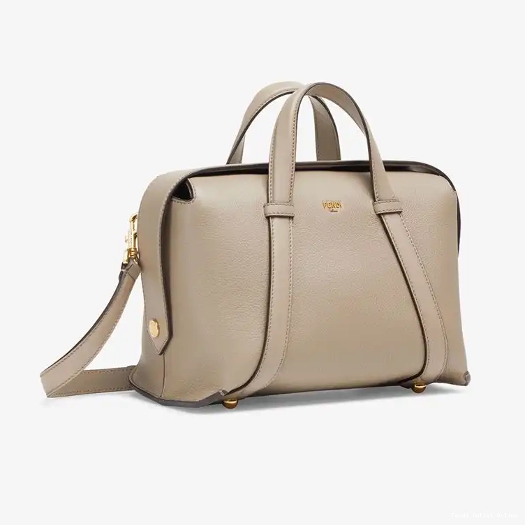 Affordable In 365 Grained Leather Grey Medium Boston Bag Fendi 0516